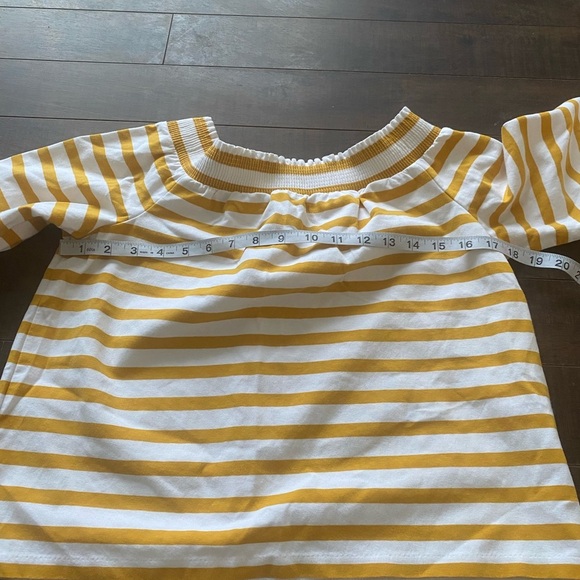 J Crew  Yellow and White striped shirt - Picture 4 of 7